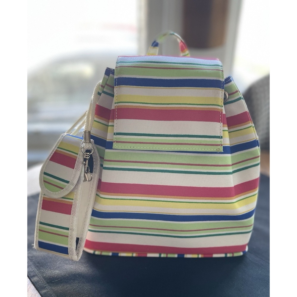 Y2K VTG Rare Retro Summer Print Canvas Backpack Purse Nokia‎ Phone Case Festival